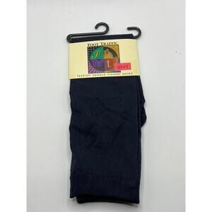 FOOT TRAFFIC Women's Dark Navy Fashion Opaque Trouser Socks SZ OS